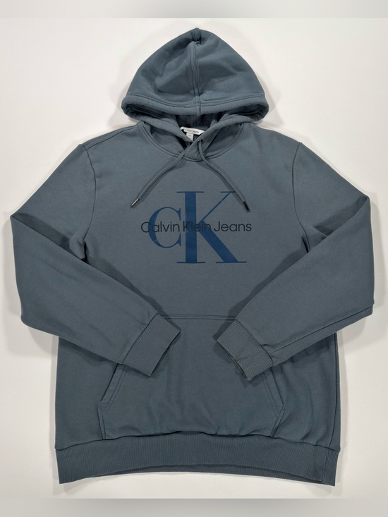 Calvin Klein Jeans Other - Calvin Klein Jeans Hoodie Mens M Blue Monogram Logo Fleece Pullover Sweatshirt
